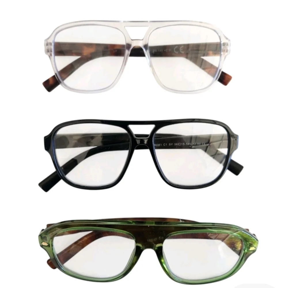 3 Pack NEW Aviator Oversized Reading Glasses Blue Light Block +2.50